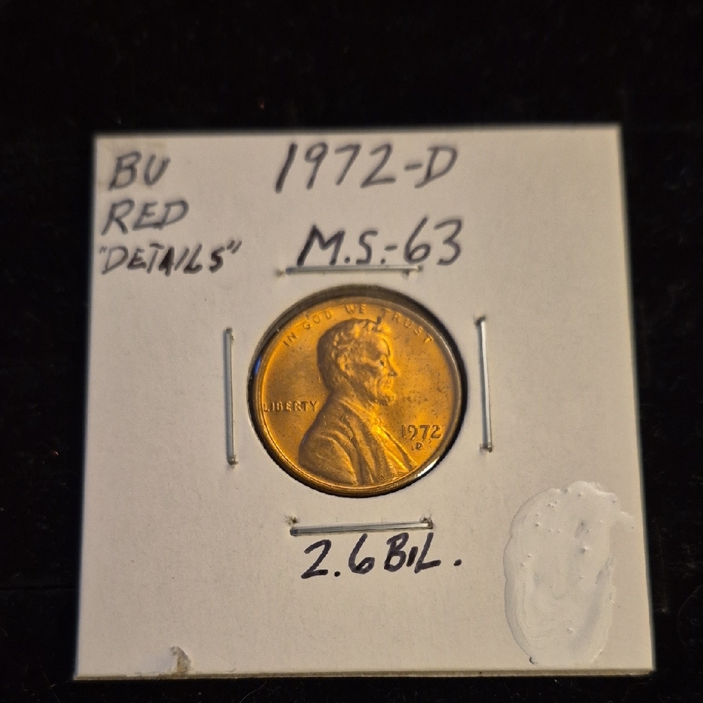 1972-D Lincoln Penny Coin MS-63